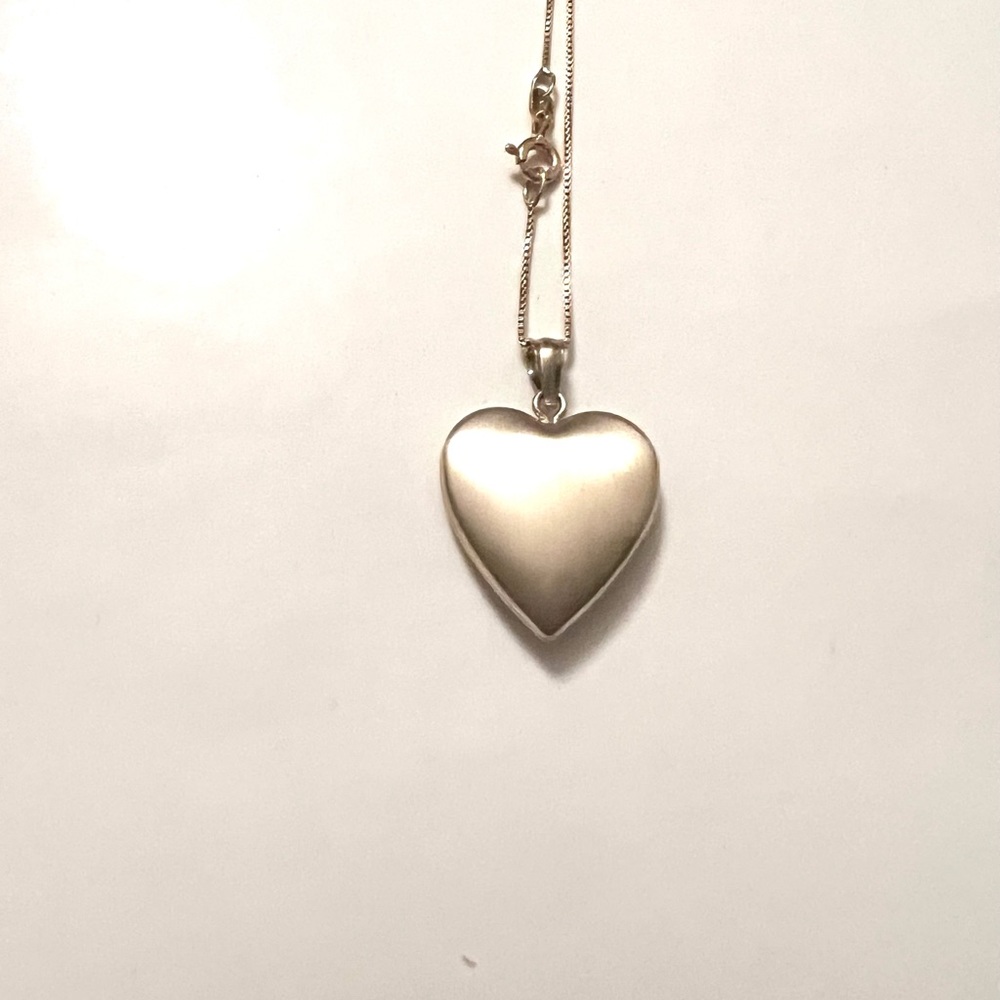 14K Gold over sterling silver heart locket necklace